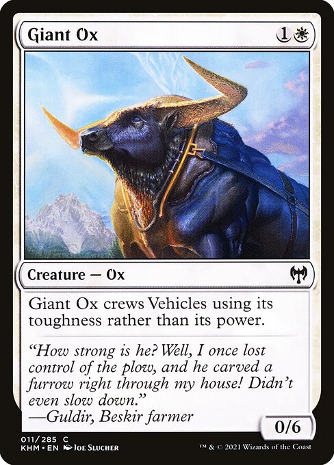 Giant Ox - Kaldheim (#11) - Illustrated by Joe Slucher - Magic: The Gathering Card