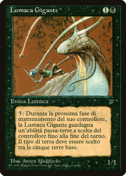 Lumaca Gigante (Giant Slug) - Legends (#99) - Illustrated by Anson Maddocks - Magic: The Gathering Card