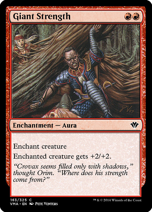 Giant Strength - Vintage Masters (#163) - Illustrated by Pete Venters - Magic: The Gathering Card