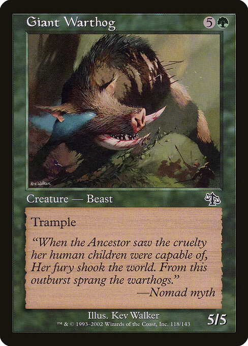 Giant Warthog - Judgment (#118) - Illustrated by Kev Walker - Magic: The Gathering Card