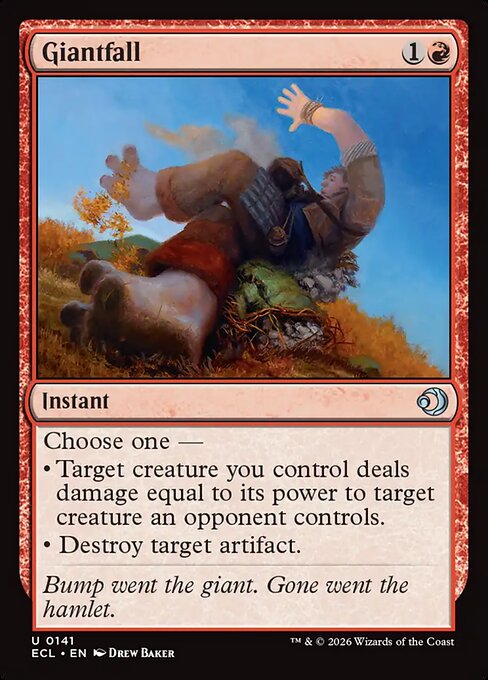 Giantfall - Lorwyn Eclipsed (#141) - Illustrated by Drew Baker - Magic: The Gathering Card
