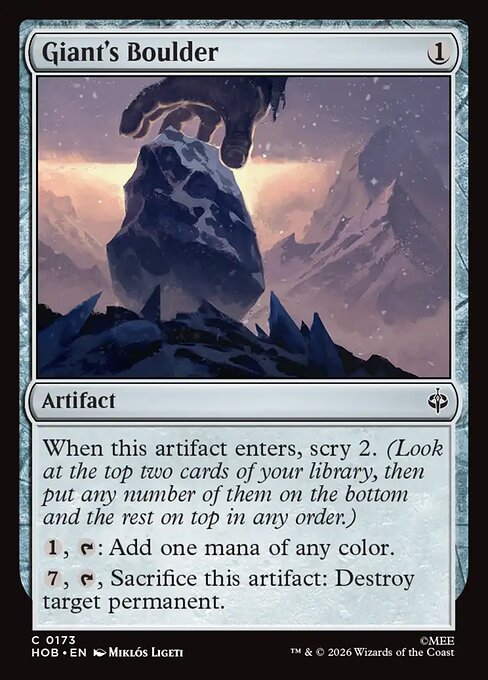 Riesenfels (Giant's Boulder) - The Hobbit (#173) - Illustrated by Miklós Ligeti - Magic: The Gathering Card