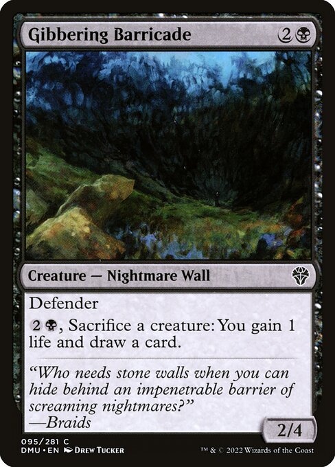 Barricada quejumbrosa (Gibbering Barricade) - Dominaria United (#95) - Illustrated by Drew Tucker - Magic: The Gathering Card
