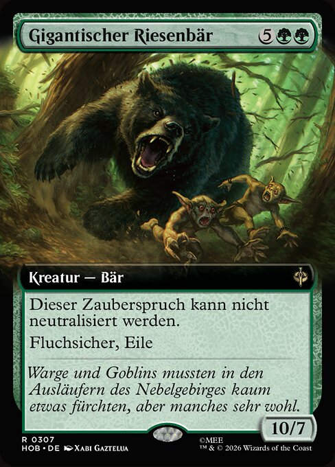 Ours gigantesque (Gigantic Big Bear) - The Hobbit (#126) - Illustrated by Xabi Gaztelua - Magic: The Gathering Card