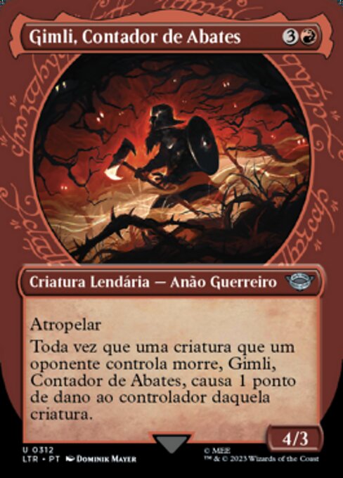 Gimli, Contador de Abates (Gimli, Counter of Kills) - The Lord of the Rings: Tales of Middle-earth (#312) - Illustrated by Dominik Mayer - Magic: The Gathering Card