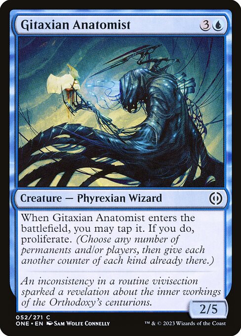 Anatomista gitáxico (Gitaxian Anatomist) - Phyrexia: All Will Be One (#52) - Illustrated by Sam Wolfe Connelly - Magic: The Gathering Card