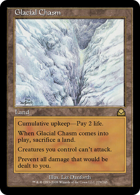 Gletscherspalte (Glacial Chasm) - Ice Age (#353) - Illustrated by Liz Danforth - Magic: The Gathering Card