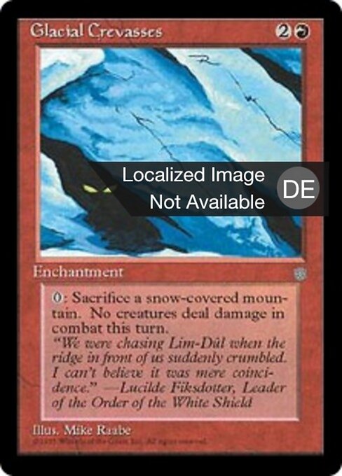 Gletscherhöhlen (Glacial Crevasses) - Ice Age (#187) - Illustrated by Mike Raabe - Magic: The Gathering Card