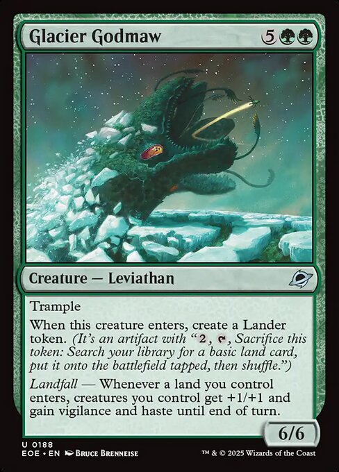 Glacier Godmaw - Edge of Eternities (#188) - Illustrated by Bruce Brenneise - Magic: The Gathering Card
