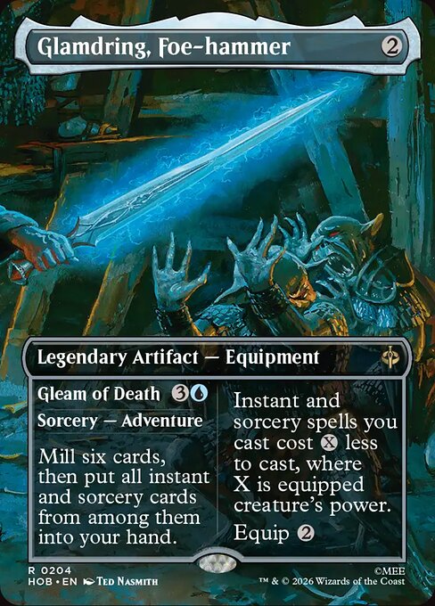 Glamdring, Foe-hammer // Gleam of Death - The Hobbit (#204) - Illustrated by Ted Nasmith - Magic: The Gathering Card
