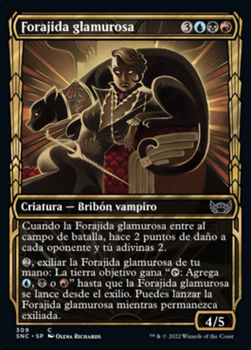 Fora da Lei Glamourosa (Glamorous Outlaw) - Streets of New Capenna (#309) - Illustrated by Olena Richards - Magic: The Gathering Card