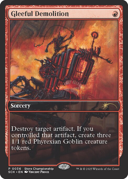 欢乐毁坏 (Gleeful Demolition) - Phyrexia: All Will Be One (#134) - Illustrated by Tuan Duong Chu - Magic: The Gathering Card