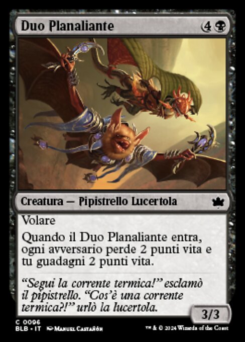 滑空降下の二人組 (Glidedive Duo) - Bloomburrow (#96) - Illustrated by Manuel Castañón - Magic: The Gathering Card