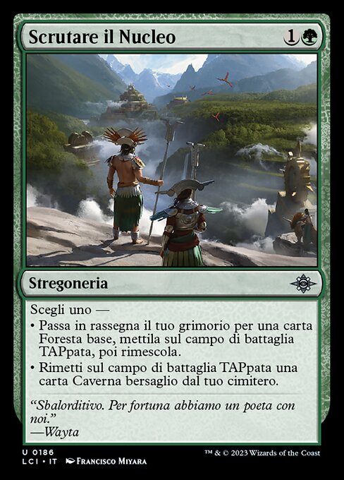 Aperçu du Noyau (Glimpse the Core) - The Lost Caverns of Ixalan (#186) - Illustrated by Francisco Miyara - Magic: The Gathering Card