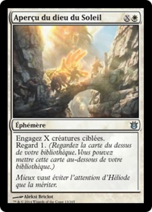 瞥视太阳神 (Glimpse the Sun God) - Born of the Gods (#13) - Illustrated by Aleksi Briclot - Magic: The Gathering Card
