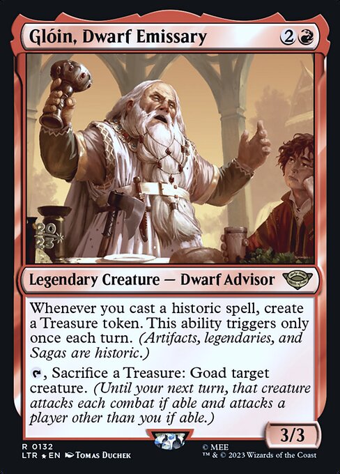 Glóin, Dwarf Emissary - Tales of Middle-earth Promos (#132s) - Illustrated by Tomas Duchek - Magic: The Gathering Card