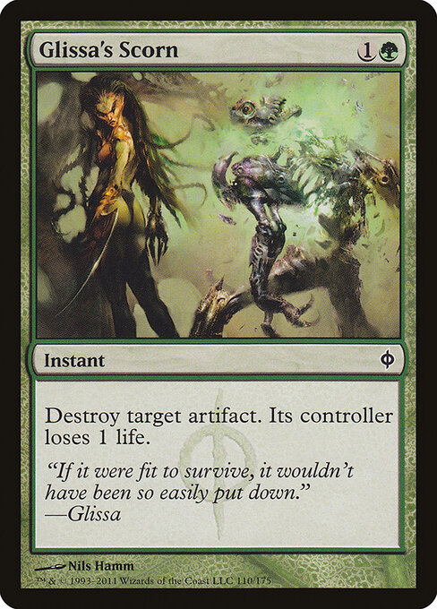 Desdén de Glissa (Glissa's Scorn) - New Phyrexia (#110) - Illustrated by Nils Hamm - Magic: The Gathering Card