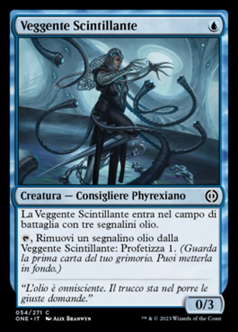 Adivina iridiscente (Glistener Seer) - Phyrexia: All Will Be One (#54) - Illustrated by Alix Branwyn - Magic: The Gathering Card