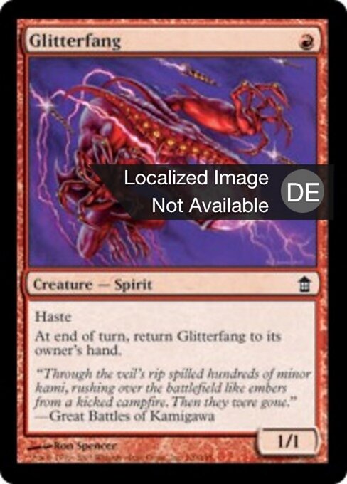閃き牙 (Glitterfang) - Saviors of Kamigawa (#100) - Illustrated by Ron Spencer - Magic: The Gathering Card