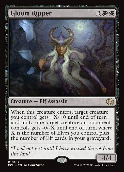 Squartatrice delle Tenebre (Gloom Ripper) - Lorwyn Eclipsed (#102) - Illustrated by Annie Stegg - Magic: The Gathering Card