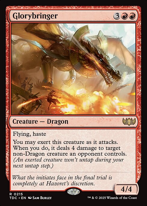 Glorybringer - Tarkir: Dragonstorm Commander (#215) - Illustrated by Sam Burley - Magic: The Gathering Card