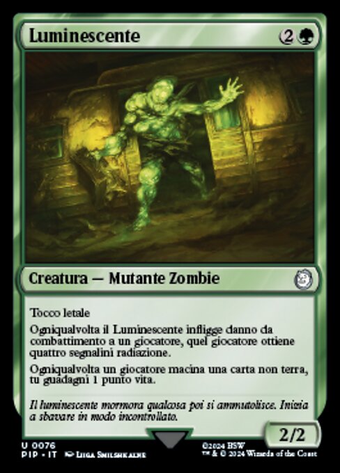 Luminescente (Glowing One) - Fallout (#76) - Illustrated by Liiga Smilshkalne - Magic: The Gathering Card