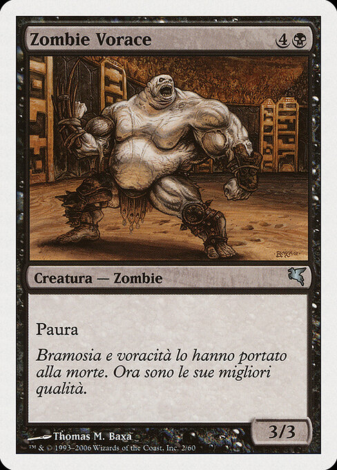 Zombie glotón (Gluttonous Zombie) - Salvat 2005 (#F2) - Illustrated by Thomas M. Baxa - Magic: The Gathering Card