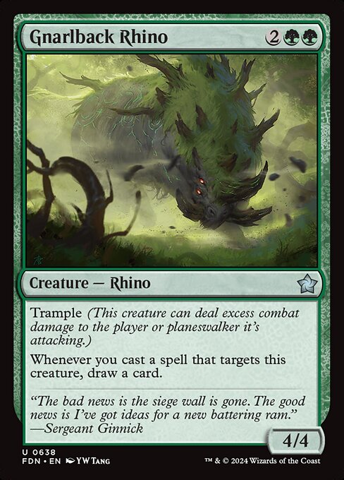 Gnarlback Rhino - Foundations Magic card