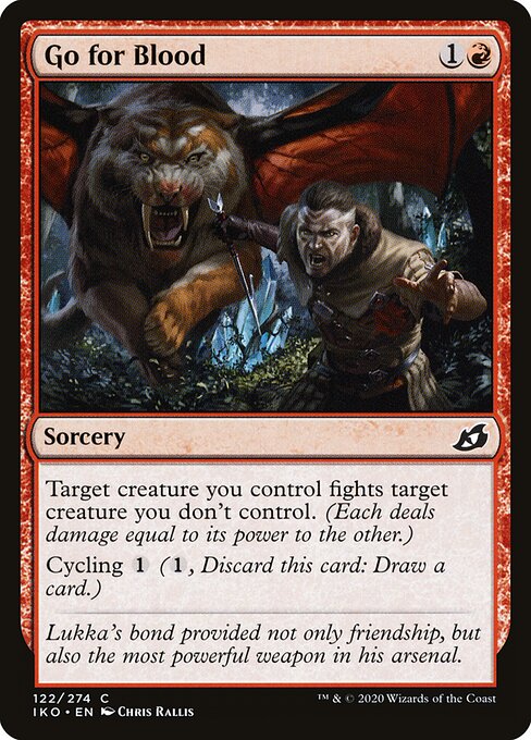 Go for Blood - Ikoria: Lair of Behemoths (#122) - Illustrated by Chris Rallis - Magic: The Gathering Card