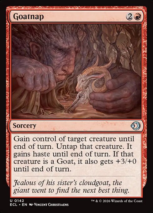 Goatnap - Lorwyn Eclipsed (#142) - Illustrated by Vincent Christiaens - Magic: The Gathering Card