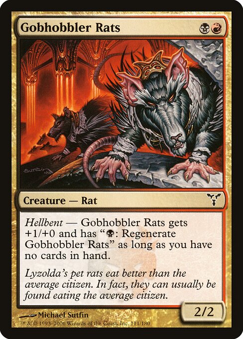 卡霍布老鼠 (Gobhobbler Rats) - Dissension (#111) - Illustrated by Michael Sutfin - Magic: The Gathering Card