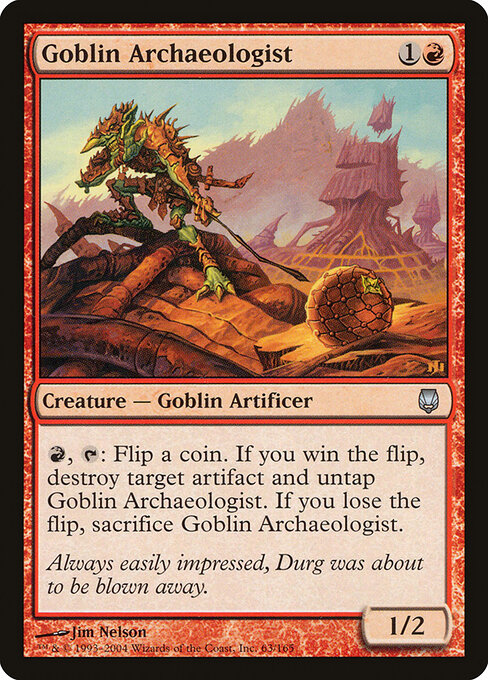 Goblin Archaeologist - Darksteel (#63) - Illustrated by Jim Nelson - Magic: The Gathering Card