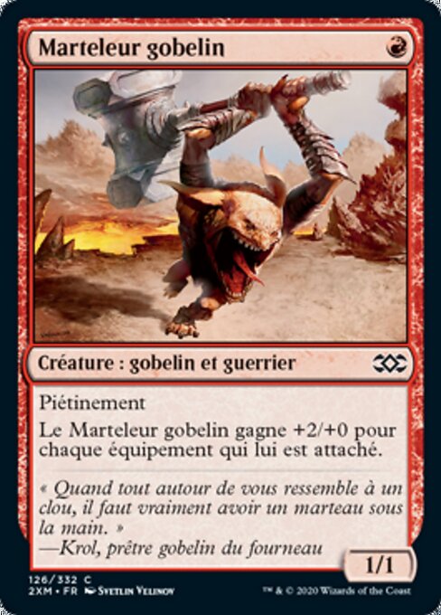 Martelador Goblin (Goblin Gaveleer) - Scars of Mirrodin (#92) - Illustrated by Svetlin Velinov - Magic: The Gathering Card