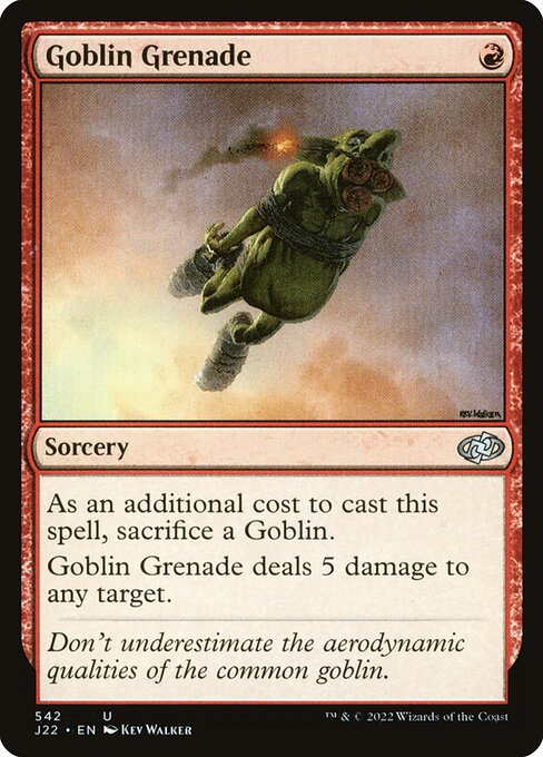 Granata Goblin (Goblin Grenade) - Jumpstart 2022 (#542) - Illustrated by Kev Walker - Magic: The Gathering Card