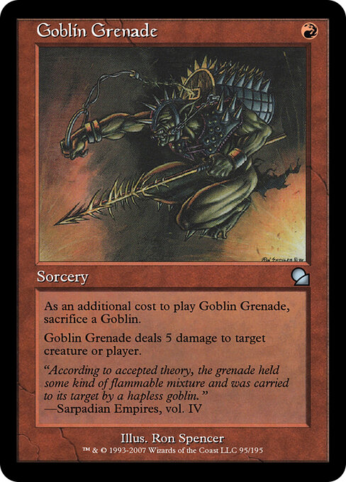 Goblin Grenade - Masters Edition (#95) - Illustrated by Ron Spencer - Magic: The Gathering Card