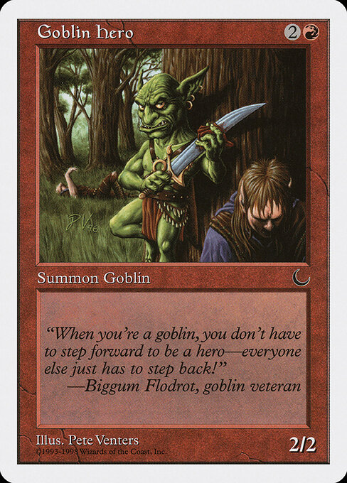 Heros gobelin (Goblin Hero) - Fifth Edition (#235) - Illustrated by Pete Venters - Magic: The Gathering Card