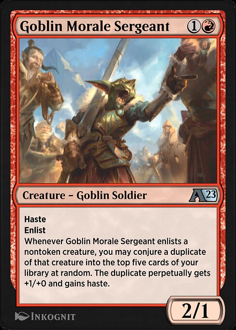 Goblin Morale Sergeant - Alchemy: Dominaria (#14) - Illustrated by Inkognit - Magic: The Gathering Card