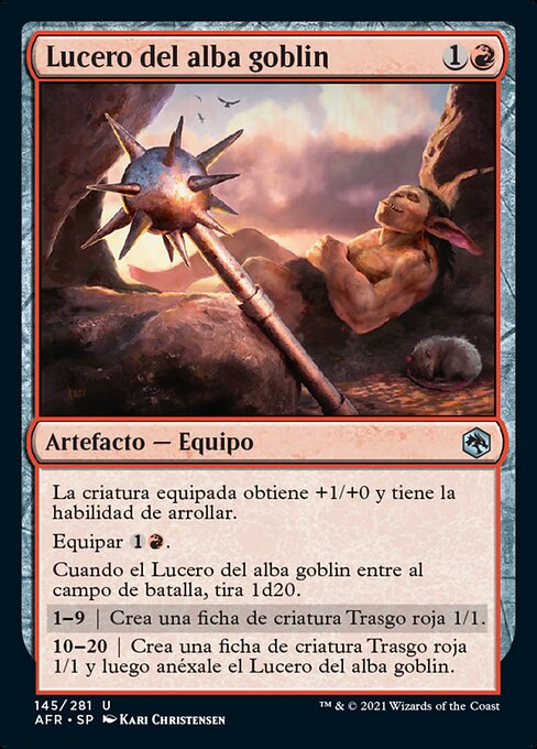 Estrela da Manhã dos Goblins (Goblin Morningstar) - Adventures in the Forgotten Realms (#145) - Illustrated by Kari Christensen - Magic: The Gathering Card