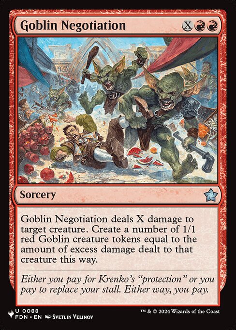 ゴブリンの交渉 (Goblin Negotiation) - Foundations (#88) - Illustrated by Svetlin Velinov - Magic: The Gathering Card
