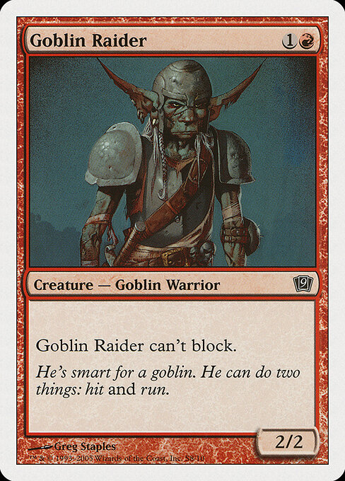 Goblin Raider - Ninth Edition Magic card