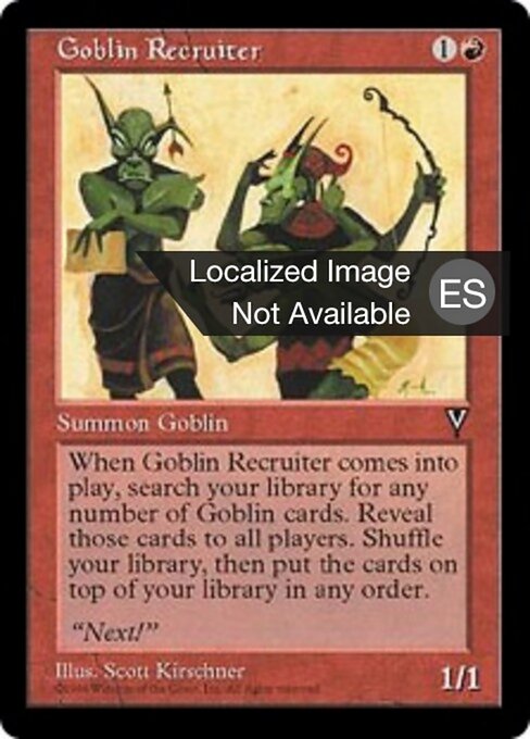 Goblin Reclutatore (Goblin Recruiter) - Classic Sixth Edition (#186) - Illustrated by Scott Kirschner - Magic: The Gathering Card