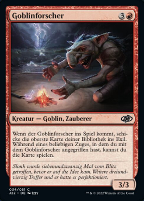 Goblinforscher (Goblin Researcher) - Jumpstart 2022 (#34) - Illustrated by Izzy - Magic: The Gathering Card