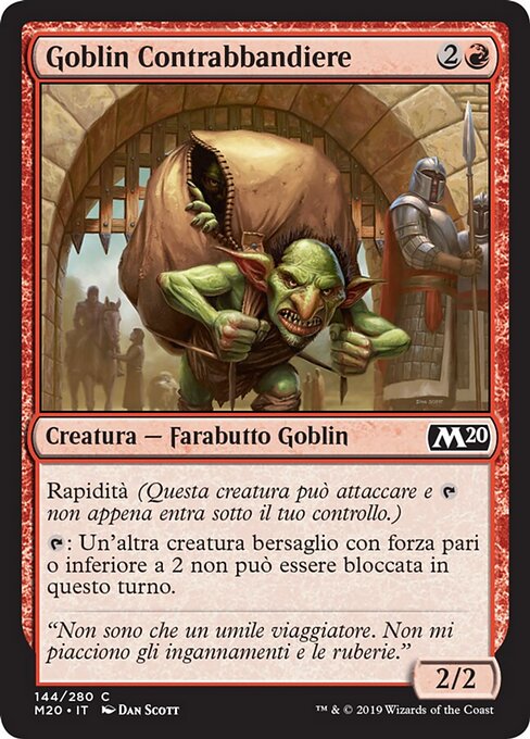 Goblin Contrabbandiere (Goblin Smuggler) - Core Set 2020 (#144) - Illustrated by Dan Murayama Scott - Magic: The Gathering Card