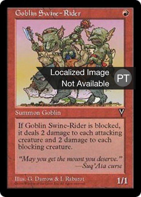 Schweinereiter der Goblins (Goblin Swine-Rider) - Visions (#81) - Illustrated by Geofrey Darrow & I. Rabarot - Magic: The Gathering Card