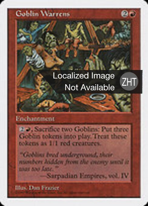 Goblin Warrens - Fallen Empires (#59) - Illustrated by Dan Frazier - Magic: The Gathering Card