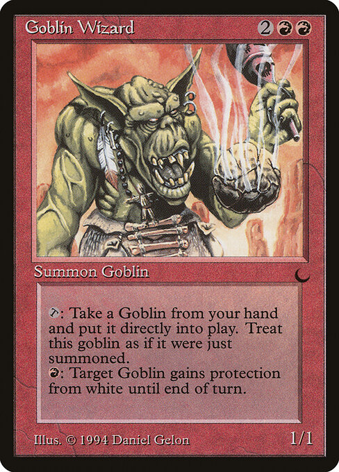 Mago dei Goblin (Goblin Wizard) - The Dark (#69) - Illustrated by Daniel Gelon - Magic: The Gathering Card