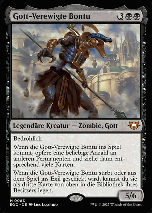 Gott-Verewigte Bontu (God-Eternal Bontu) - Edge of Eternities Commander (#83) - Illustrated by Lius Lasahido - Magic: The Gathering Card
