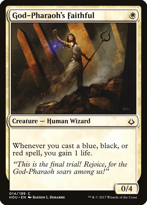 王神の信者 (God-Pharaoh's Faithful) - Hour of Devastation (#14) - Illustrated by Bastien L. Deharme - Magic: The Gathering Card