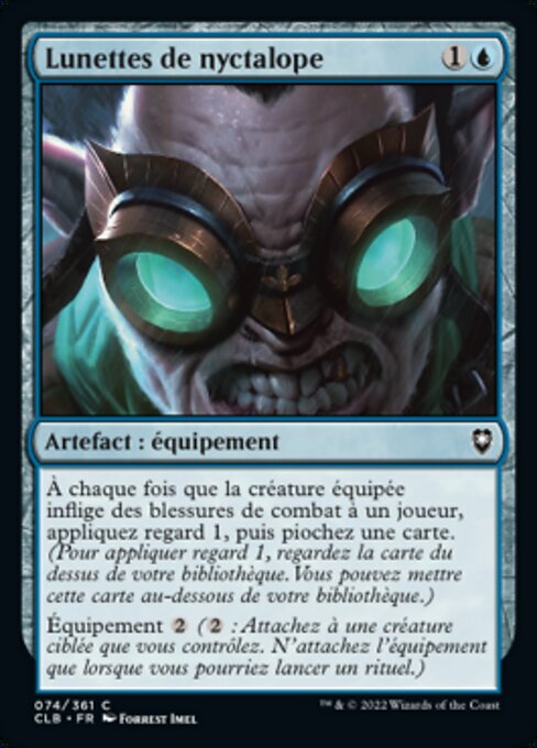 Lunettes de nyctalope (Goggles of Night) - Commander Legends: Battle for Baldur's Gate (#74) - Illustrated by Forrest Imel - Magic: The Gathering Card