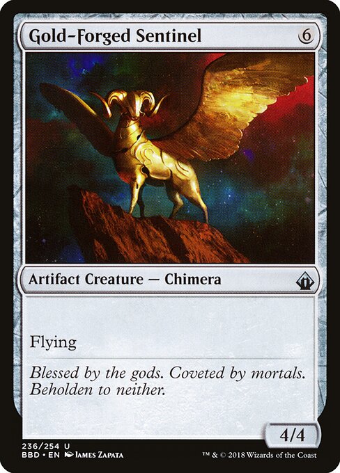 Gold-Forged Sentinel - Battlebond (#236) - Illustrated by James Zapata - Magic: The Gathering Card